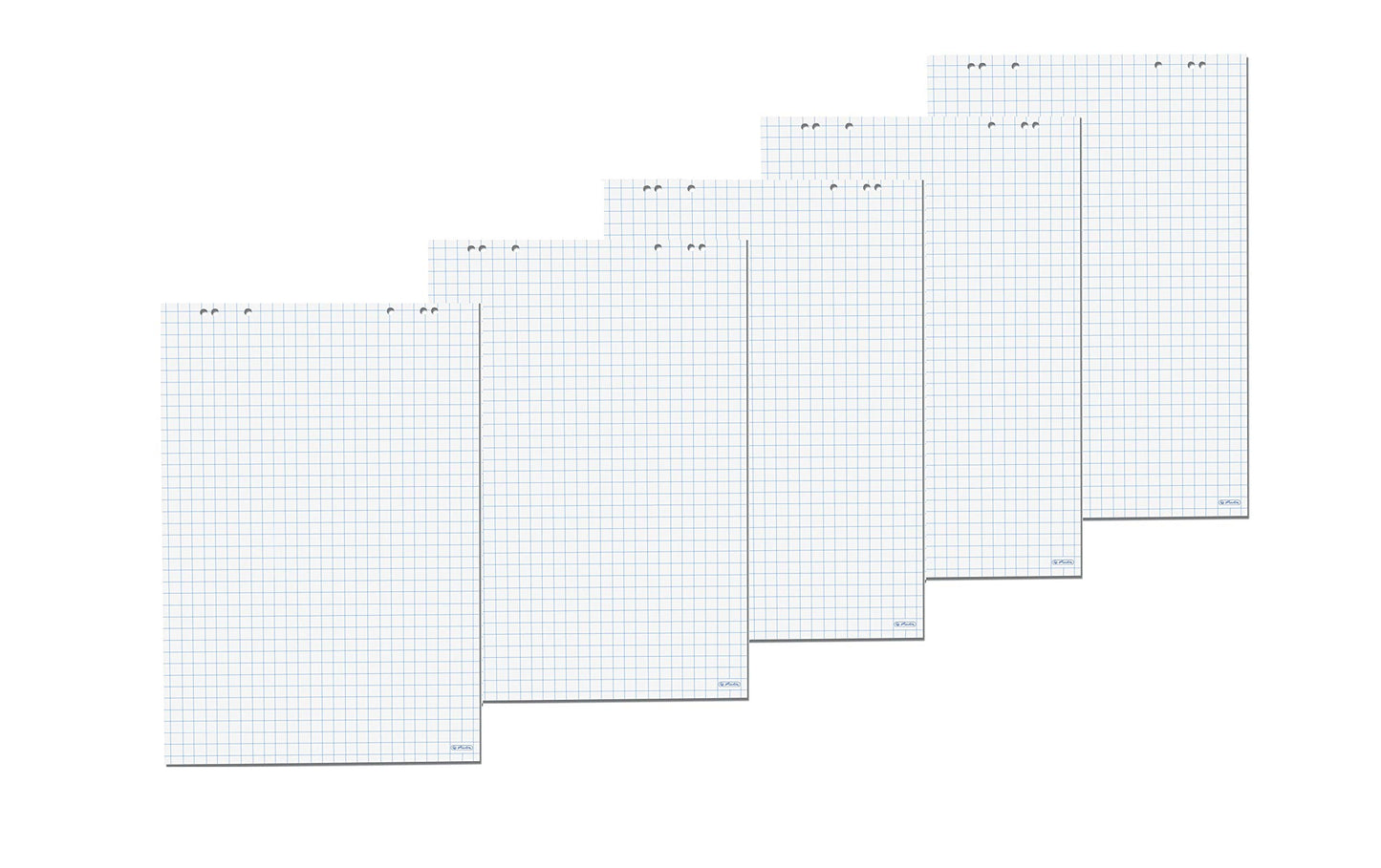 Herlitz 10834141 Flipchartblock, 68x99cm (kariert/gelocht), 5 Blöcke (20 Blatt je Block)