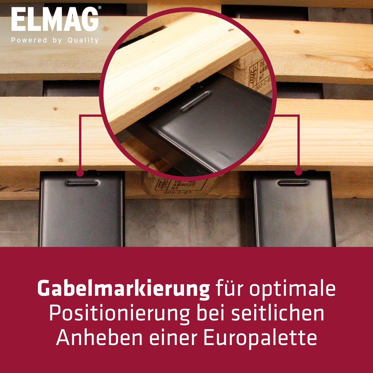 Elmag Handhubwagen HW 2500 – Hubwagen mit 2500 kg Tragkraft, 1150 mm Gabellänge, 540 mm Gabelbreite – Palettenwagen mit Gummirädern & Polyurethan-Tandemrollen – Gabelhubwagen für mühelosen Transport