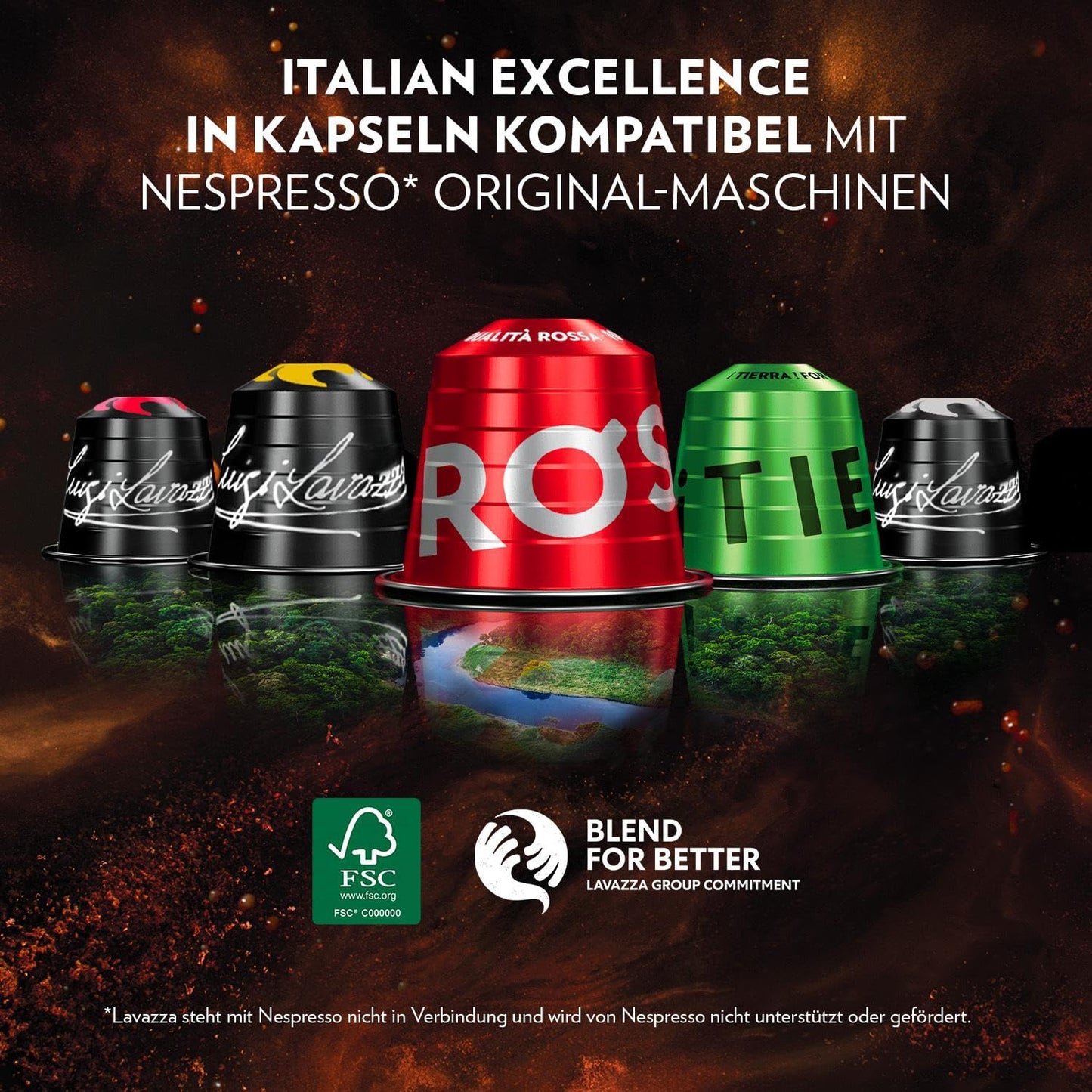 Lavazza Crema e Gusto, Arabica und Robusta, zart geröstet, Aluminiumkapseln, Nespresso-kompatibel, CO2-neutral, 1 Packung mit 10 Kapseln