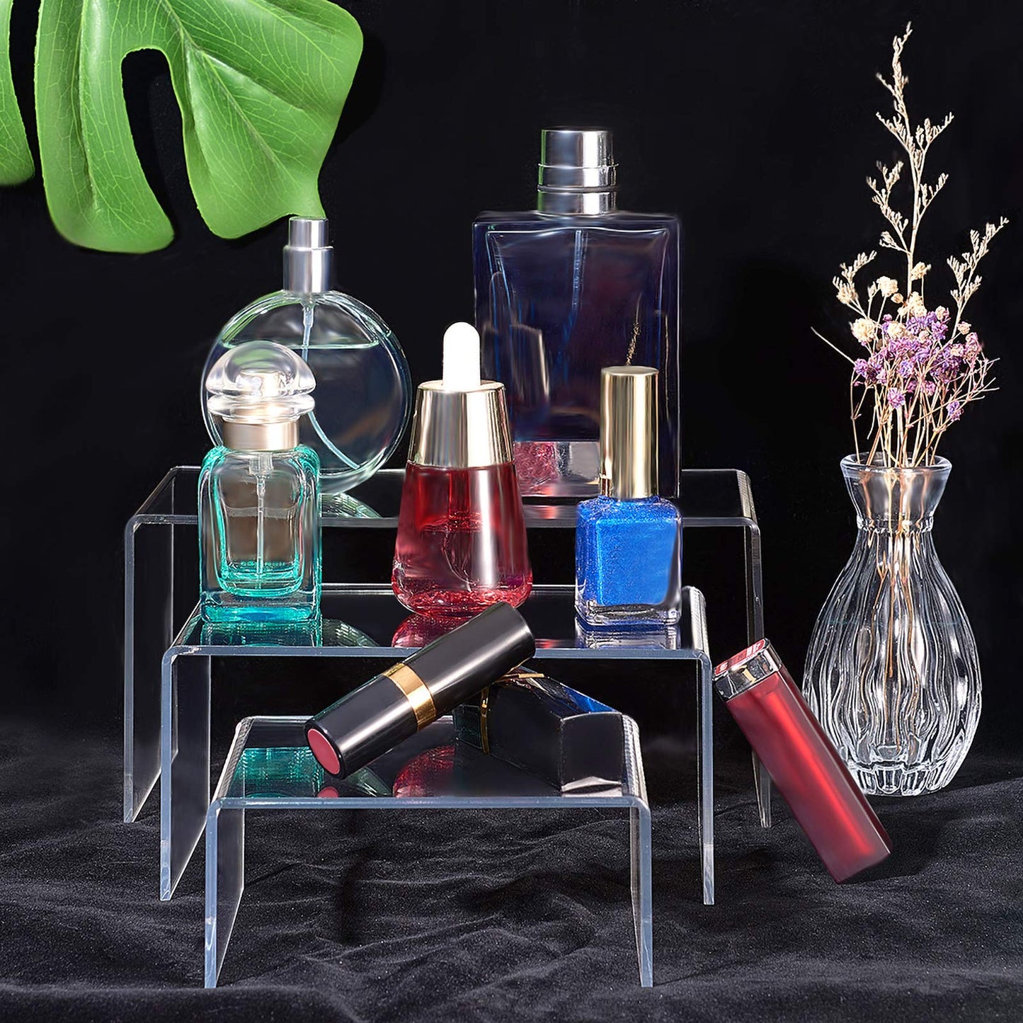 PandaHall 6 Stück Acryl Display Riser Stand U-Förmiger Schmuck Display Halter Klare Acryl Display Ständer Halter 3 Schritte Clear Riser Regal Vitrine Für Schmuck Display Store Fixture Tischdekoration