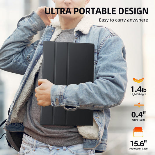 UPERFECT Portable Monitor 15,6 Zoll Tragbarer Monitor 1920 x 1080 Full HD IPS Bildschirm mit HDMI USB C für Laptop PC Mac Handy PS Switch mit Schutzhülle, VESA-kompatibel