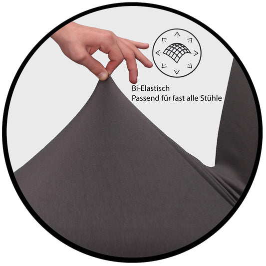 Staboos Stuhlhussen 2er Set - Hochwertige & elastische Stuhlhussen für Swingstühle - Pflegeleichte Stuhlbezüge & Hussen für Stühle - Stuhlbezug 2er Set ÖKO TEX Zertifiziert - Schwarz
