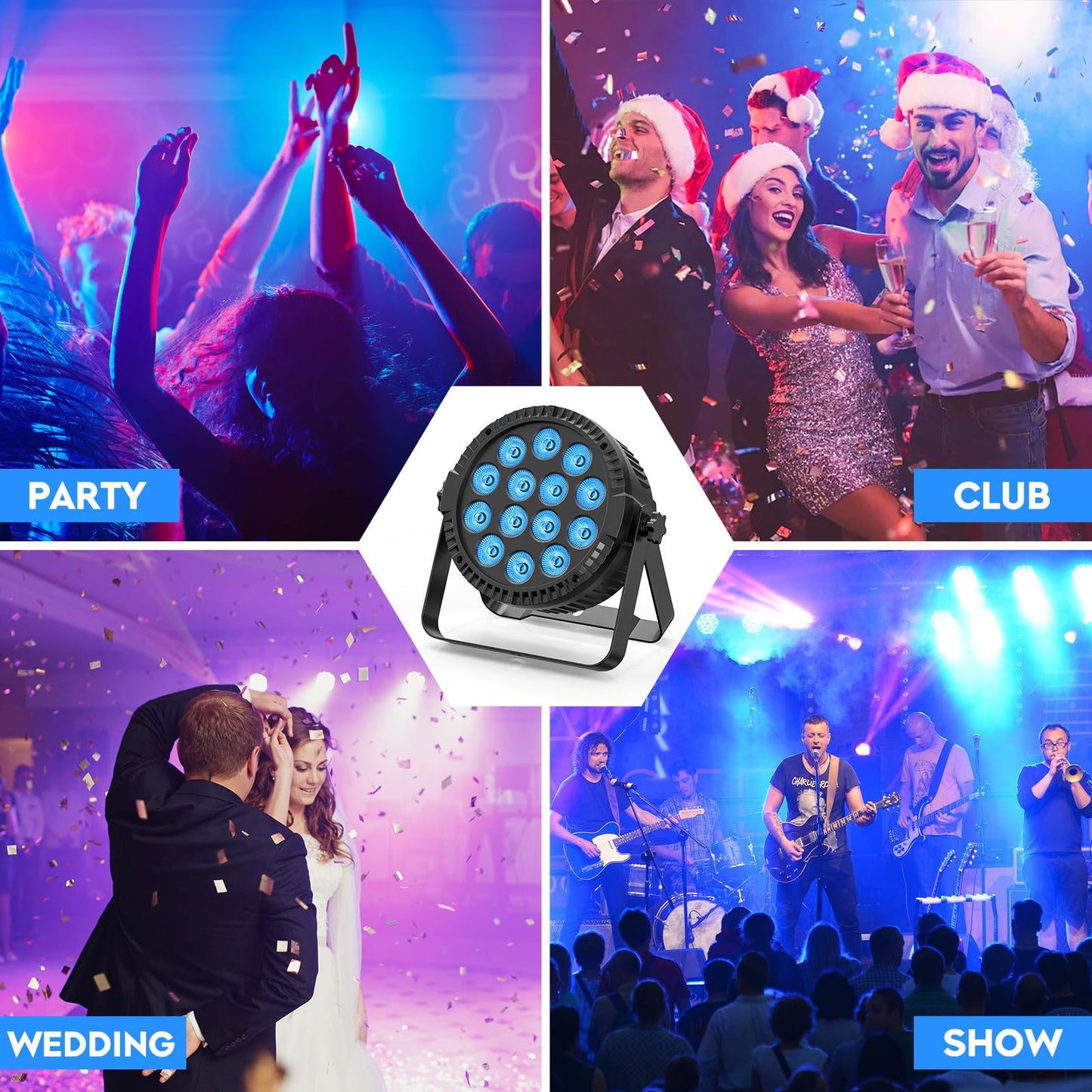 4PCS RGBW LED Par Licht, HOLDLAMP 84W Par Scheinwerfer mit Sound Aktivierung, DMX 4/8CH Bühnenlicht Strahler für Bar DJ Disco Geburtstag Party