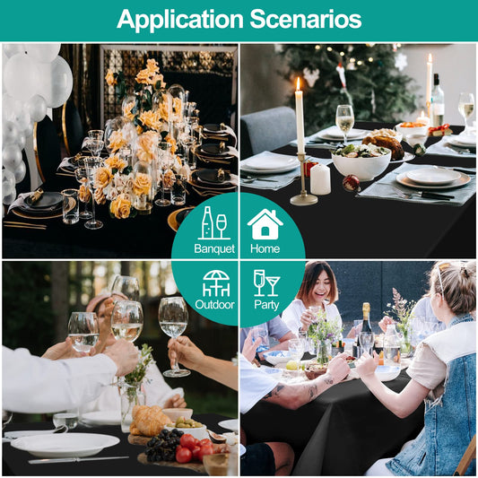 EMART Tischdecke, rechteckig, Motiv schwarz