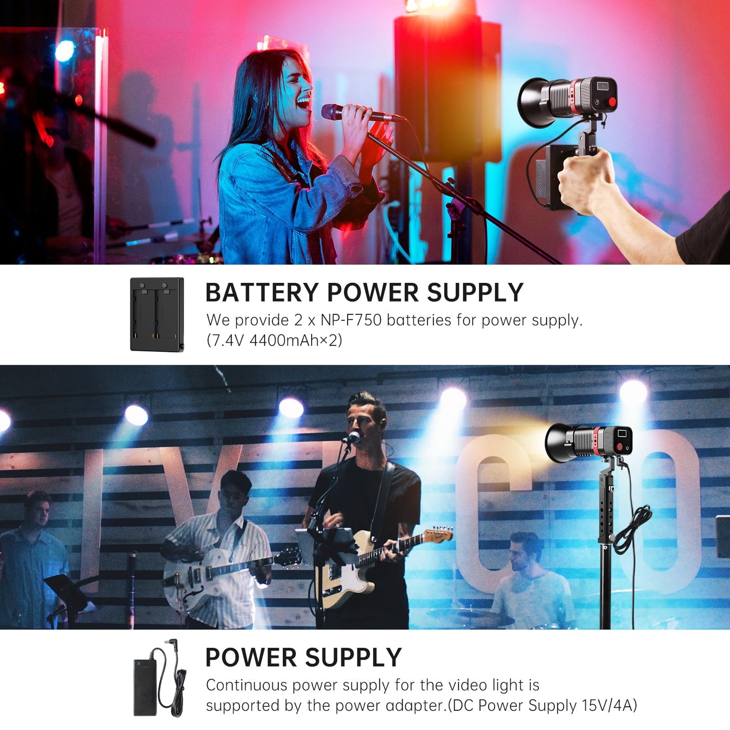 GVM 60W LED Videolicht mit Akku, APP-Steuerung COB Studiolicht LED, 2700K-6800K LED Fotografie Dauerlicht für Film Studio Video YouTube, LED Videolampe mit 12 Lichteffekten, 49300Lux/0,5m Fotolicht