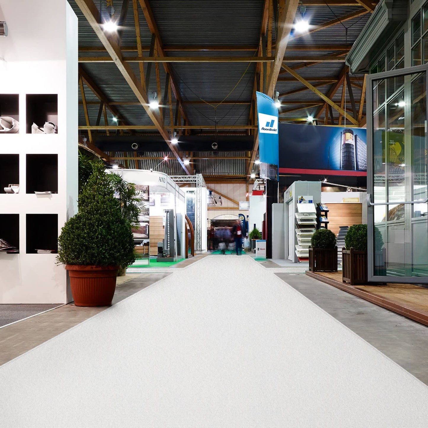 Floordirekt Hochzeitsteppich Weiß 100 x 1500 cm - VIP Läufer Event Teppich Premierenteppich Empfangsteppich Messeteppich - Wunschmaß