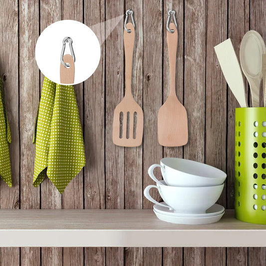 LISOPO 10er Karabinerhaken Edelstahl 304, Karabiner mit Schnappverschluss 50mm x 5mm belastbar Karabinerhaken Premium-Qualitätsstahl für alle Zughilfen und Griffe mit Einer Öse