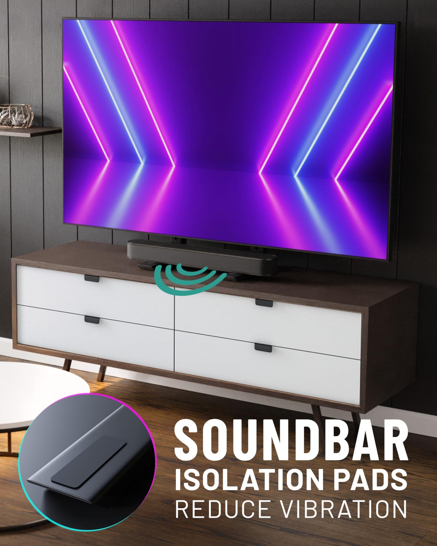 Echogear Universal Großer TV-Ständer - Höhenverstellbarer Sockel für Fernseher bis zu 77 "- Wackelfreier Ersatzständer funktioniert mit jedem Fernseher - Kompatibel mit flachem Design und Soundbars