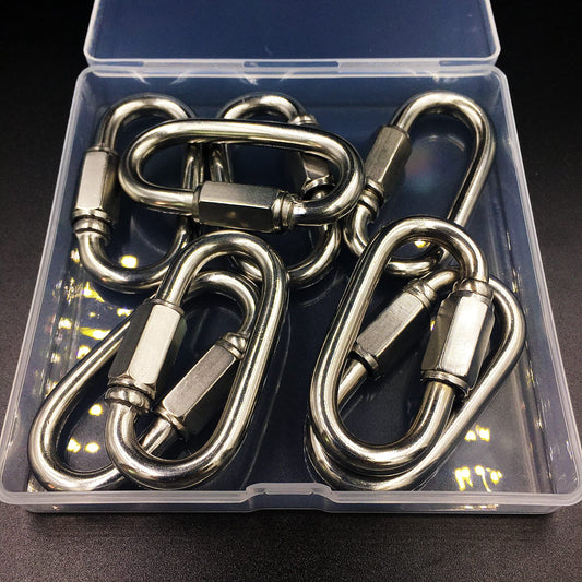 8 Stück 304 Edelstahl Schraubverbinder M6 Edelstahl kettenglieder Schäkel Groß 6MM Drahtseil Zubehör Kettenverbinder Schlüsselanhänger Schnellverschluss Quick Link(Lewttyer®)