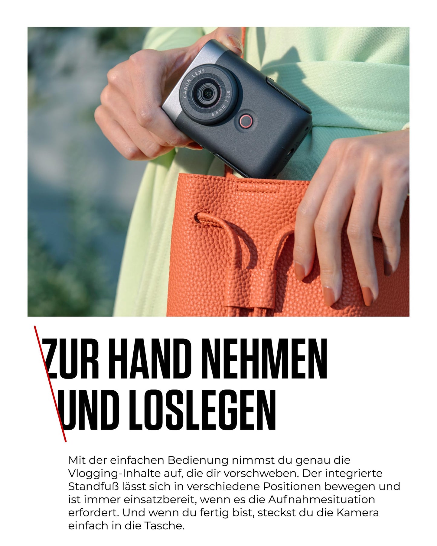 Canon PowerShot V10 Vlogging Starter Kit Kompaktkamera Digitalkamera silber (Weitwinkel Objektiv, 4k Kamera Videokamera, klappbares Touch-Display, Stereo-Mikrofon, Stativ, Streaming, Content Creation)