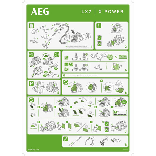 AEG LX7-2-CR-A Staubsauger beutellos / ideal für Haustierbesitzer / Zusatzdüsen + Spezialdüsen-Set für Tierhaare / 750 Watt / 9 m Aktionsradius / 1,4l Staubbehälter / waschbarer Hygiene Filter / rot