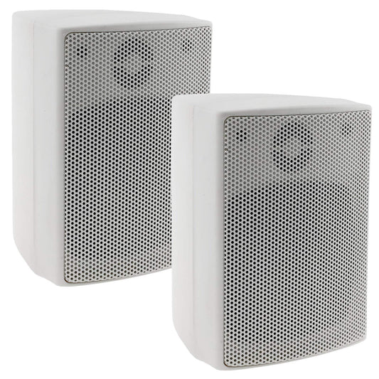 ChiliTec 2-Wege Lautsprecher Weiß Paar Wand-Lautsprecher für HiFi Stereoanlage Heimkino 40Watt 8Ohm