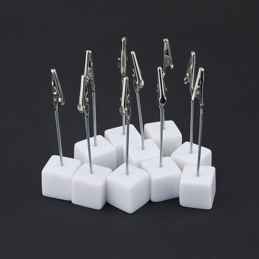 Memo Clip Halter Ständer, Diealles 10 PCS Memohalter Sitzkartenhalter Postkartenhalter für Bilder Karte Hinweis Büroklammer - Weiß