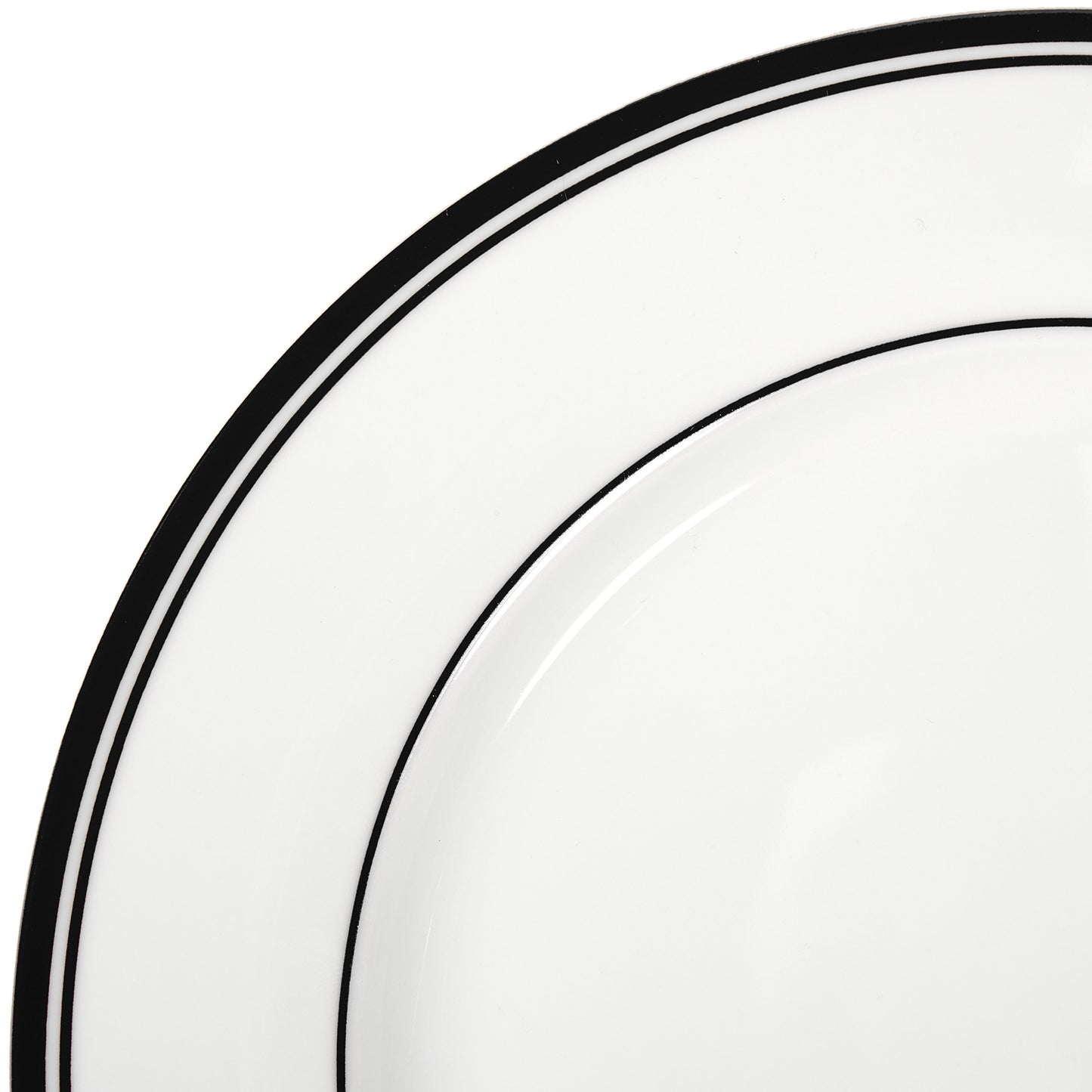 Amazon Basics Café Geschirrservice mit schwarzem Rand, 16 Stück, für 4 Personen