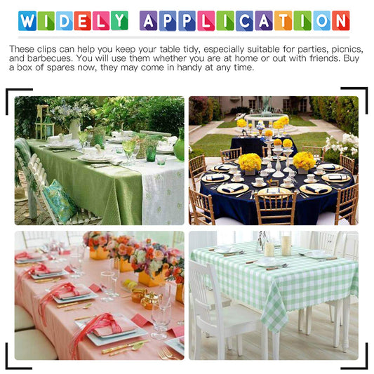 Glarks Tischdeckenklammern aus Kunststoff, mit Klettverschluss, für drinnen und draußen, Hochzeit, Party, Picknick, Events, 30 Stück