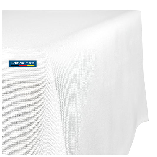 TEXMAXX® Tischdecke abwaschbar eckig - 140 x 250 cm in Weiss/Maßgefertigte Tischdecke Leinenoptik/Tischdecke wasserabweisend mit Lotuseffekt/Gartentischdecke mit Fleckschutz
