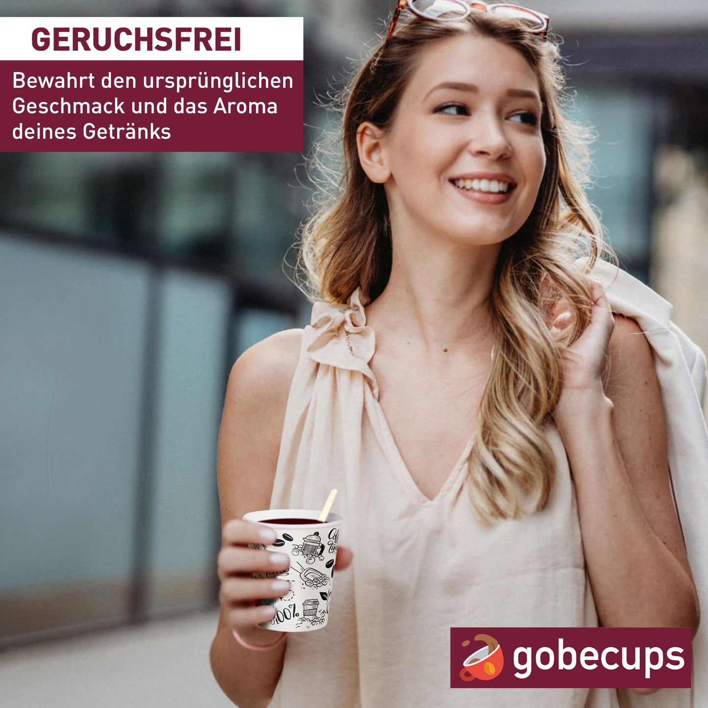 gobecups 100 Weiße Pappbecher 200 ml / 7 oz für Kaffee und Mehr, kaffeebecher pappe, kaffebecher, kaffeebecher einweg