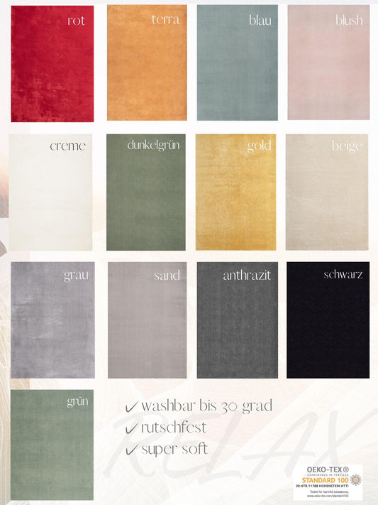 the carpet Relax kuscheliger Kurzflor Teppich, Anti-Rutsch Unterseite, Waschbar bis 30 Grad, Super Soft, Felloptik, Beige, 160 x 220 cm