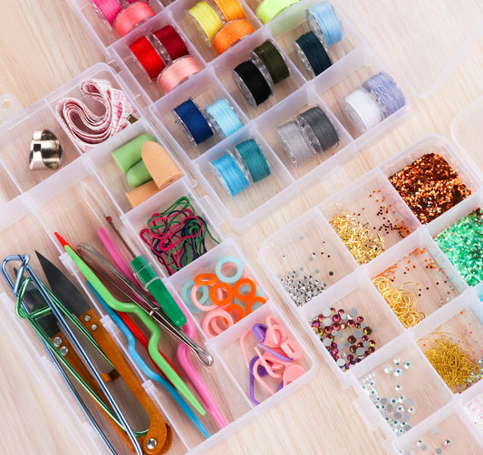 ilauke 6 Stück Fächer Aufbewahrungsbox, Plastik Aufbewahrungsbox Schmuck Aufbewahrungsbox Sortierboxen 15 Raster für Veranstalter Perlen Ohrring, Einstellbar Sortimentskasten