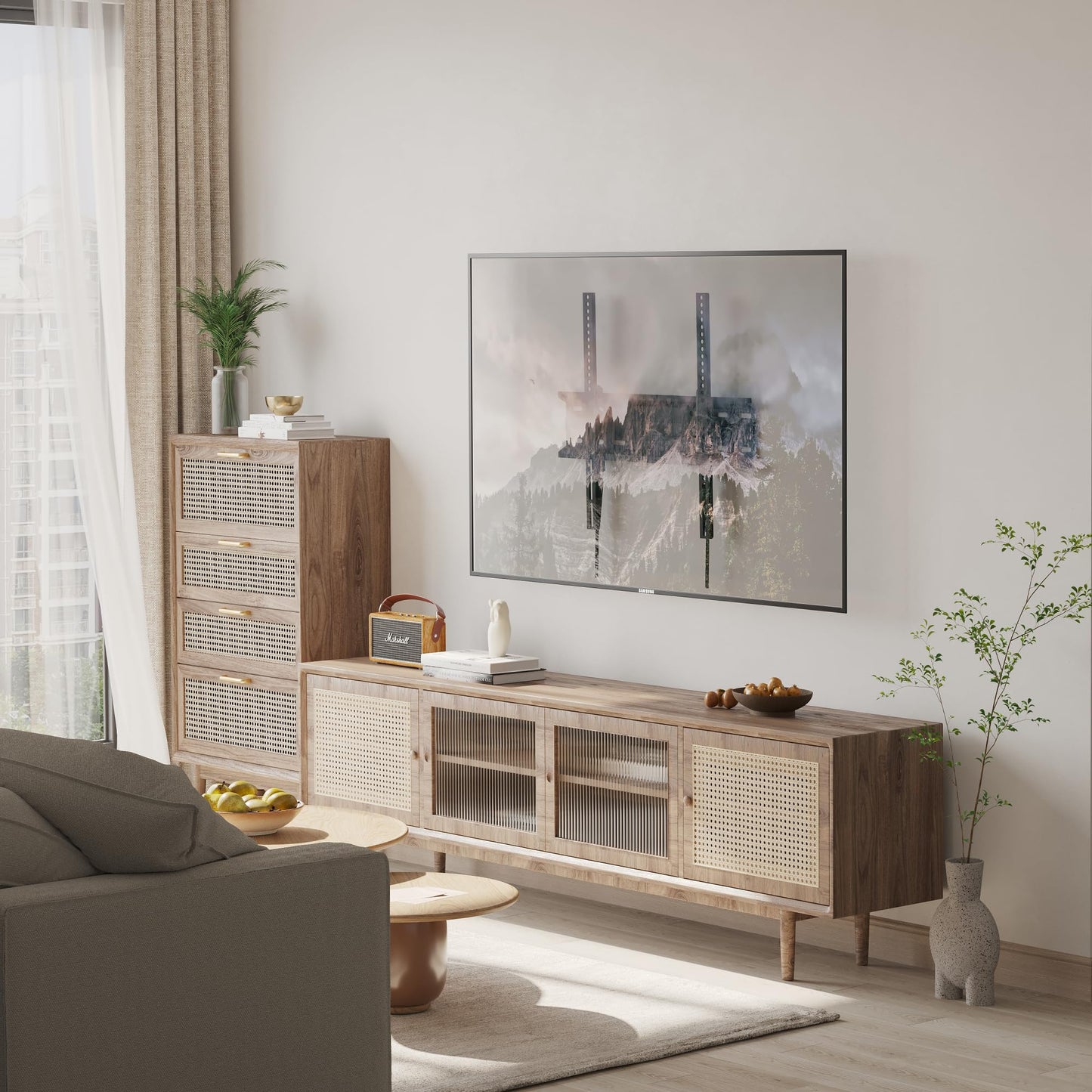 BONTEC TV Wandhalterung, Neigbare TV Halterung Ultraslim Universal für 23-60 Zoll LCD/LED/Plasma Fernseher Flach & Curved, Max. VESA 400x400, bis zu 45kg