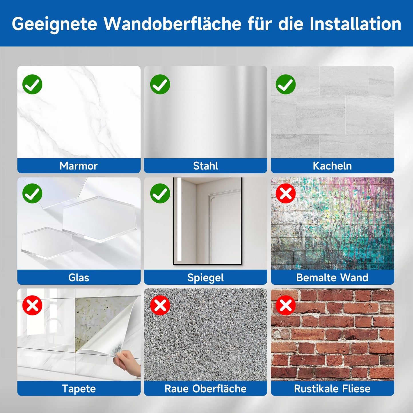 MEKOTRIN Seifenspender Wandbefestigung mit 3 Kammern – Wandmontage ohne Bohren oder Schrauben, Nachfüllbarer Duschgelspender 3×300 ml – ABS Kunststoff, Grau, ideal für Bad, Küche & Hotel
