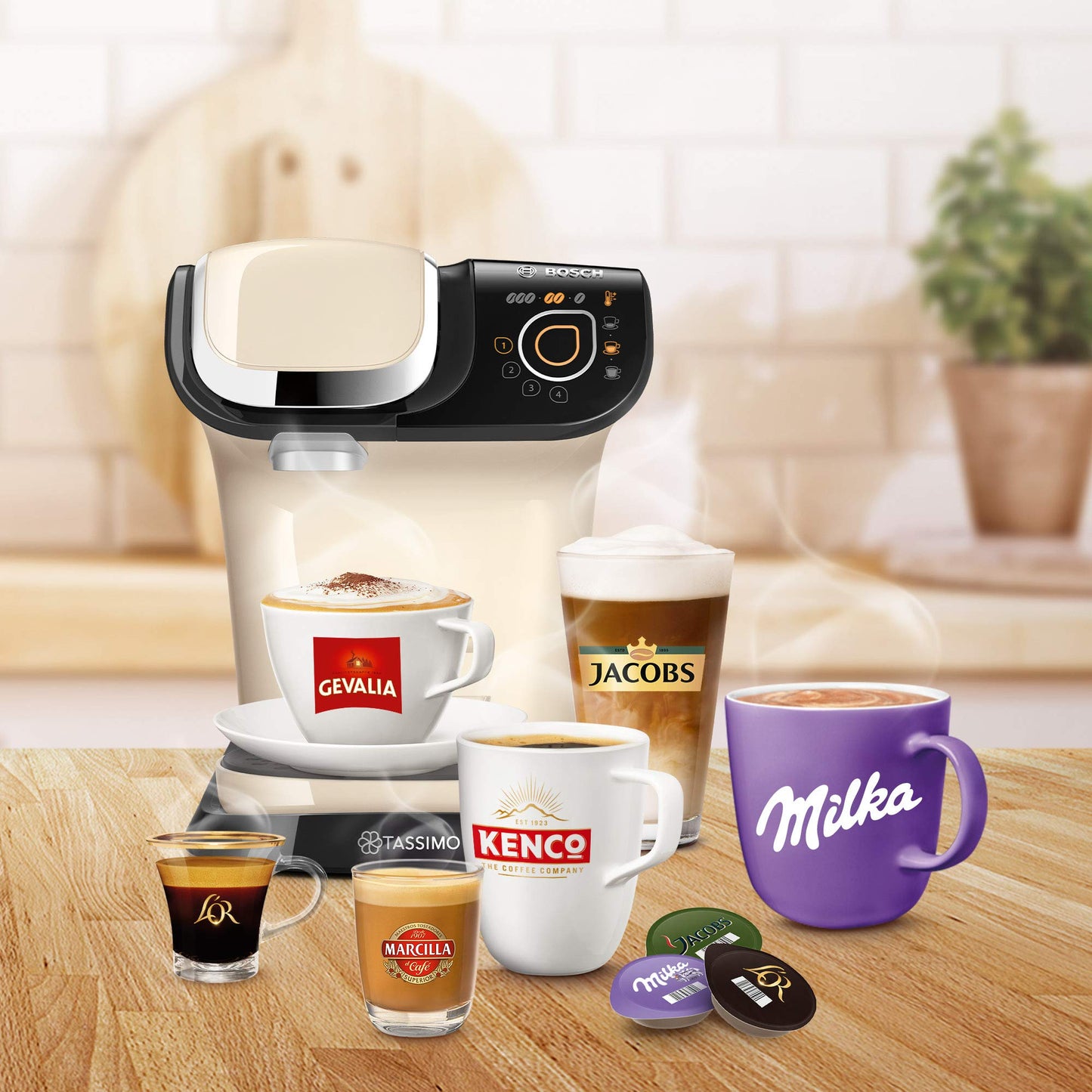 Bosch Tassimo My Way 2 Kapselmaschine TAS6507, Creme, mit BRITA Wasserfilter, Personalisierbare Getränke, über 70 Spezialitäten, 1.500 Watt