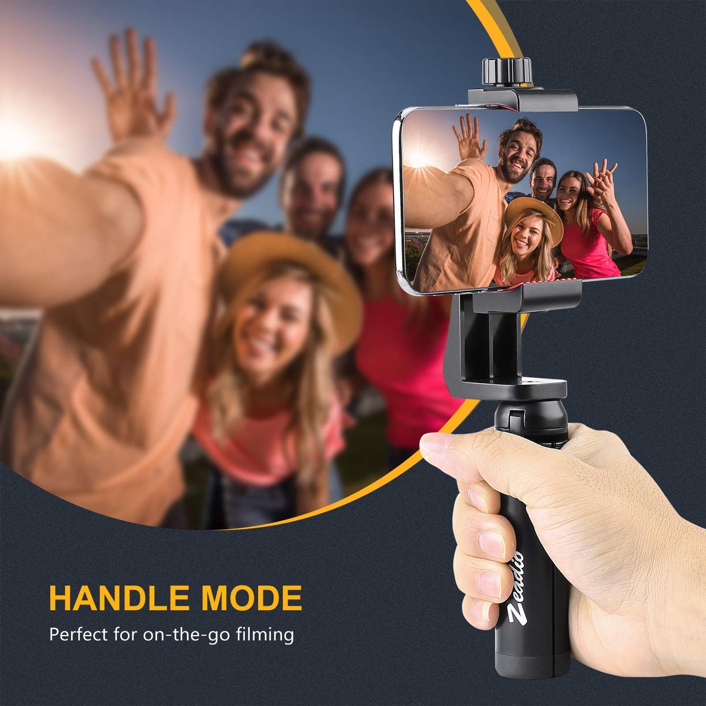 Zeadio Metall Mini-Stativ mit 1/4 Zoll Schraube, Tisch-Stativ für Smooth 4, Osmo Mobile, Vimble 2, Gimble Griff-Stabilisator und alle Kameras