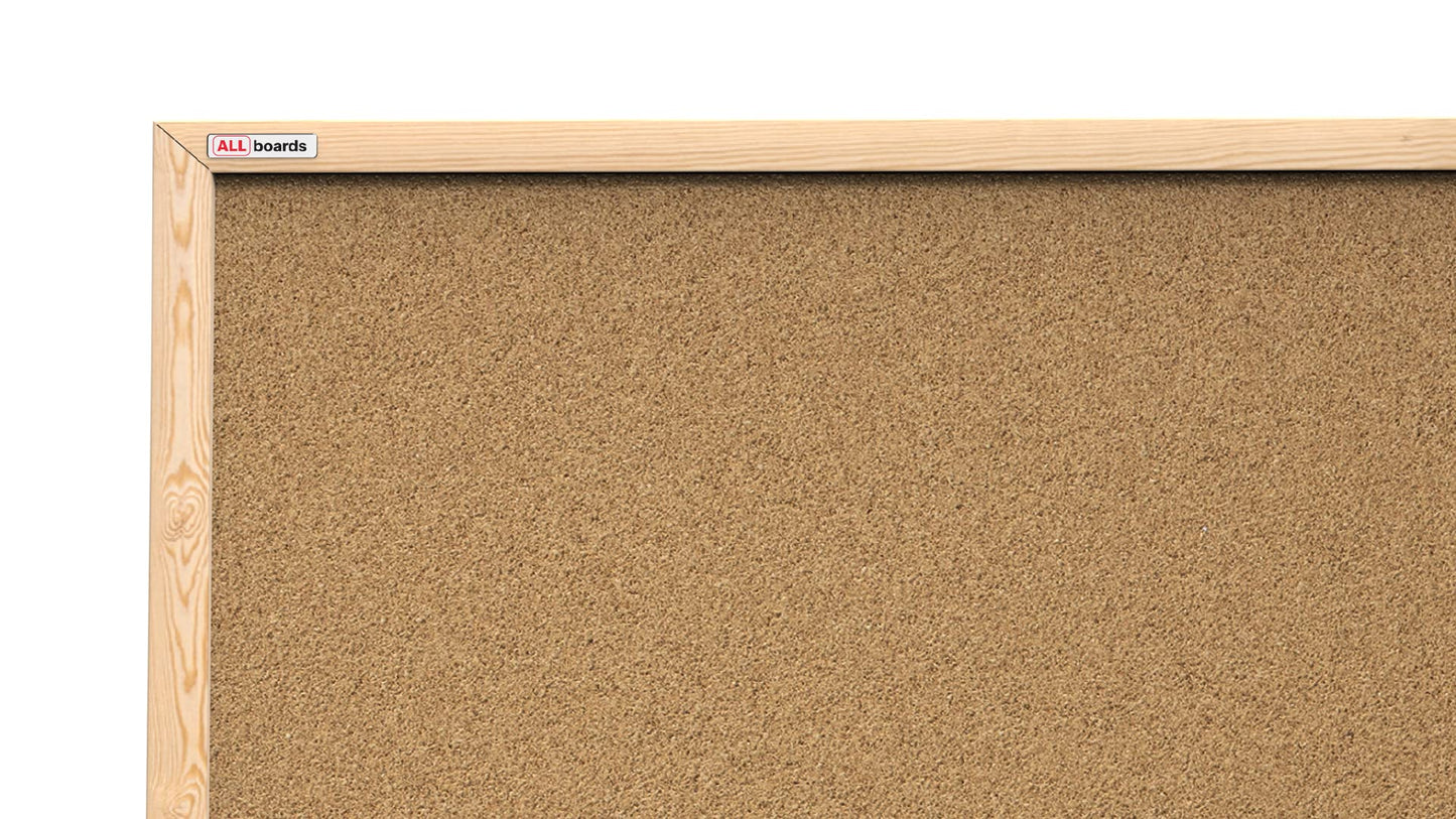 ALLboards Pinnwand mit Holz Rahmen 60x40cm Korktafel Korkwand Pinnwand Kork