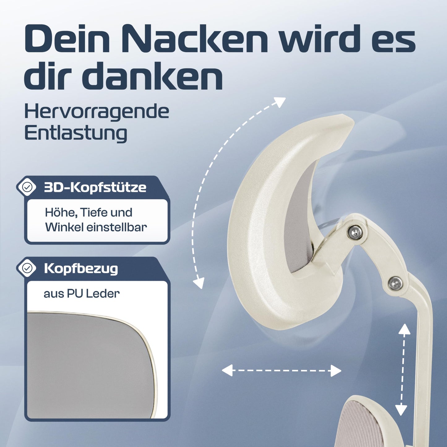 CLOUVOU SmartSeat Bürostuhl Ergonomisch [TESTSIEGER] Schreibtischstuhl 100% individuell einstellbar | Büro Stuhl & Gaming Stuhl | Computerstuhl Home Office Chair Ergonomic | Drehstuhl 150 kg