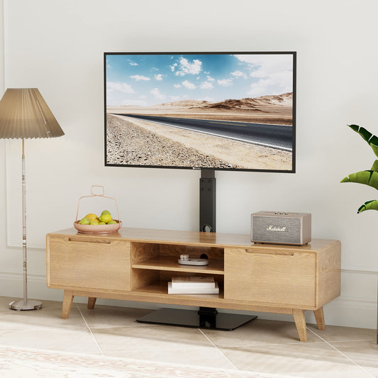 BONTEC TV Ständer Standfuß Fernsehstand für 30-70 Zoll Flach & Curved Fernseher bis zu 40 kg, Schwenkbar & Höhenverstellbar, TV Bodenständer Hoher, Max. VESA 600 x 400 mm