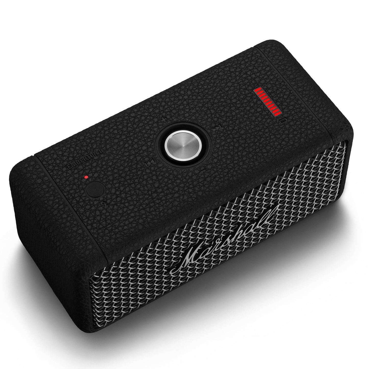 Marshall Emberton II tragbare Bluetooth Lautsprecher, kabellos, koppelbar, IP67 Staub und wasserfest, über 30 Stunden Spielzeit, Schnellladung, Innen- und Außenlautsprecher - Schwarz und Stahl