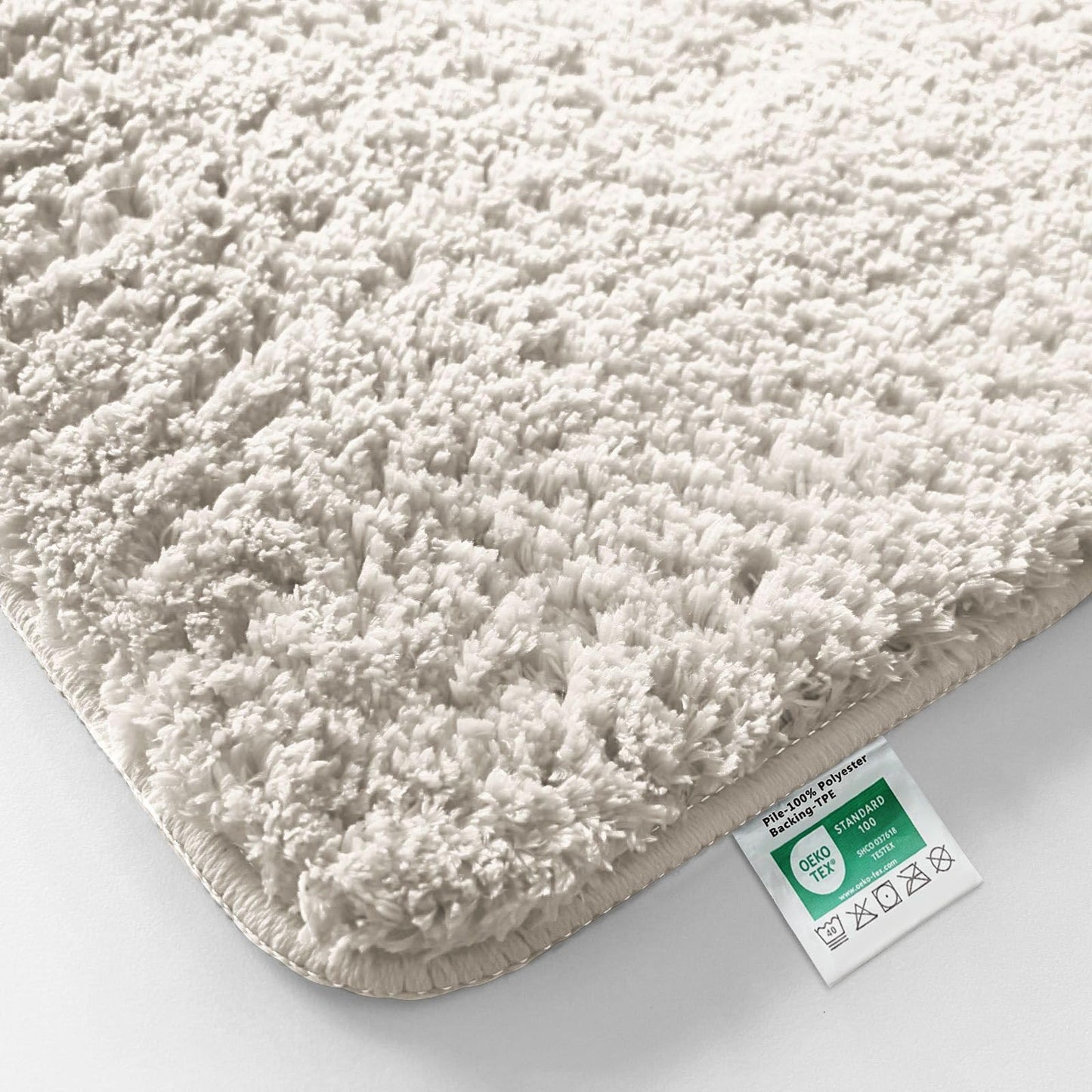casa pura Badematte Creme weicher, Flauschiger Badezimmerteppich in Shaggy Optik, Badvorleger rutschfest waschbar - Duschvorleger, Teppich Fußmatte für Badezimmer, Dusche 50x80 cm, Ivory Sky Soft
