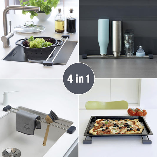 Sanni Shoo 2er Set Spüllappenhalter drip.line, Lappenhalter und Abtropfgestell Spüle, Schwammhalter Spülbecken, Küchenhelfer Organizer am Waschbecken Küche, Platzsparendes Küchenutensil