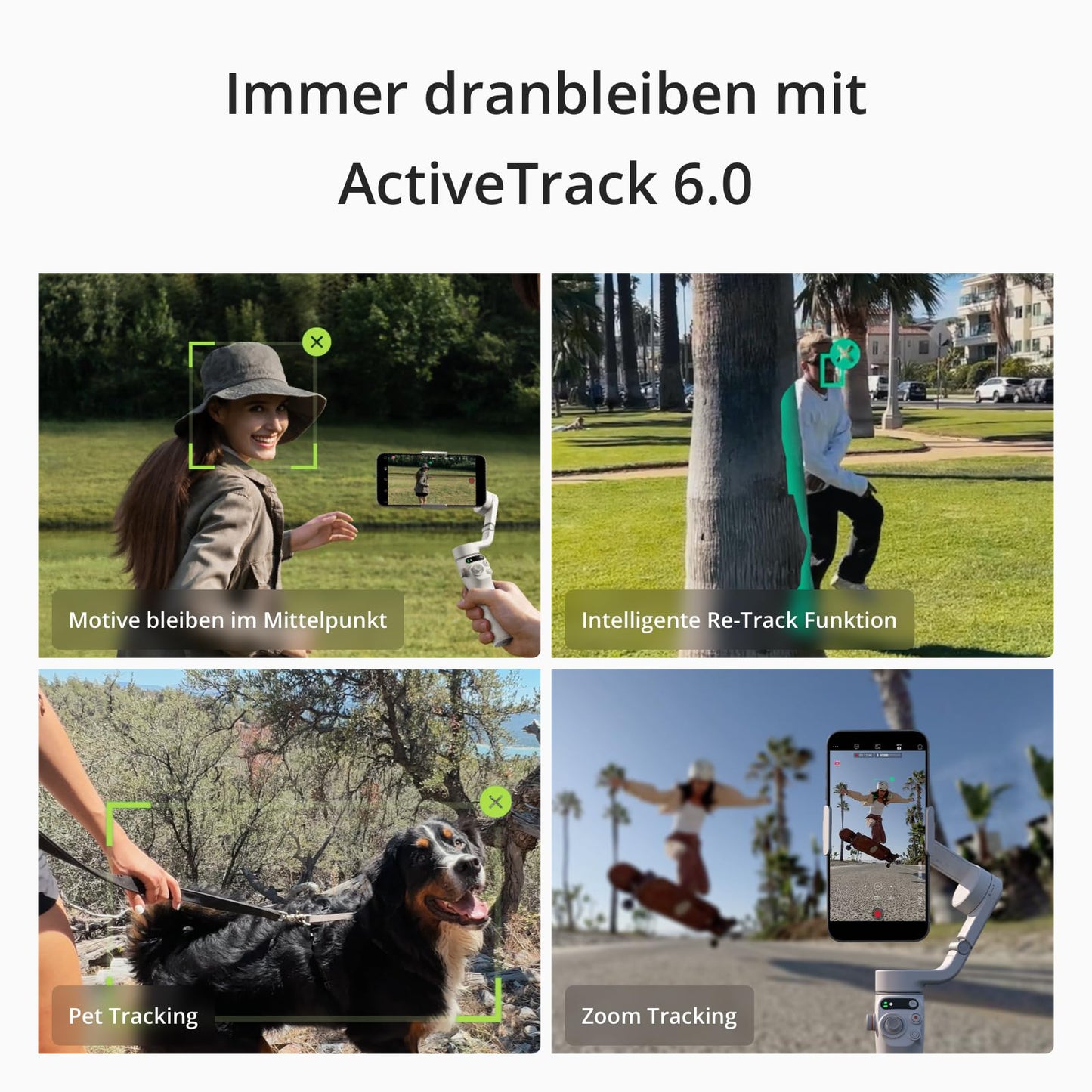 DJI Osmo Mobile 6 Gimbal-Stabilisator für iPhone Android, 3-Achsen-Handy-Gimbal, integrierter Verlängerungsstab, Objektverfolgung, tragbar und faltbar, Vlogging-Stabilisator, YouTube TikTok