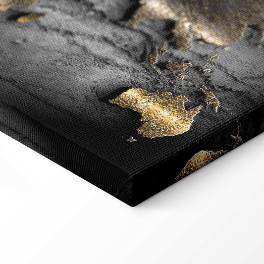 murando - Weltkarte Bilder für Wohnzimmer 60x40 cm 1 tlg Modern Leinwandbild Groß Wandbilder auf Leinwand XXL Schlafzimmer Wanddekoration Abstrakte Landkarte - Kontinente Schwarz k-A-0498-b-a