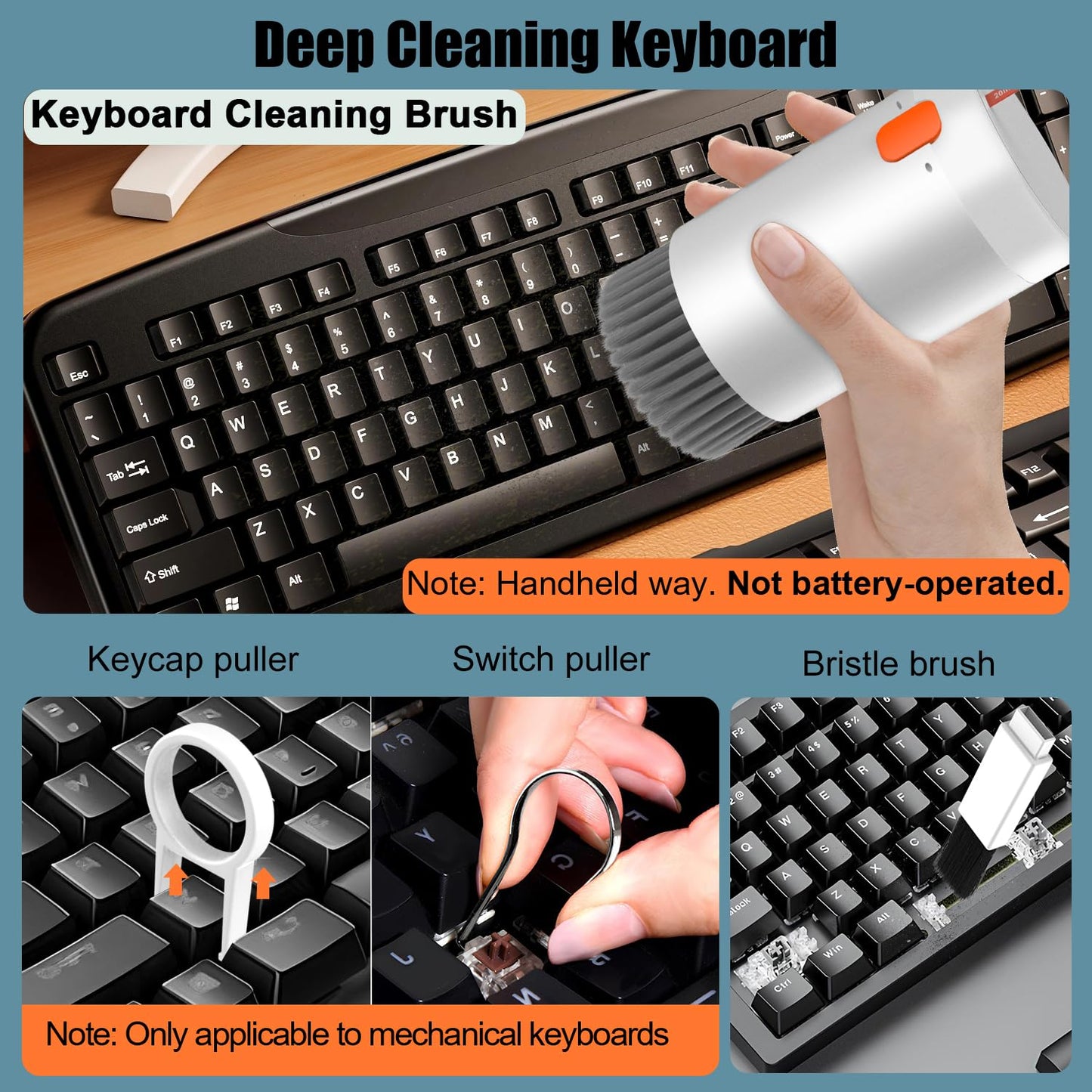 VICHYIE 20 in 1 Tastatur Reinigungsset mit Bürste, Kopfhörer Reinigungsset für AirPods 1/2/3/Pro, PC Reinigungsset Zubehör für Laptop, Handys, Tastatur, Ohrhörer, Kamera