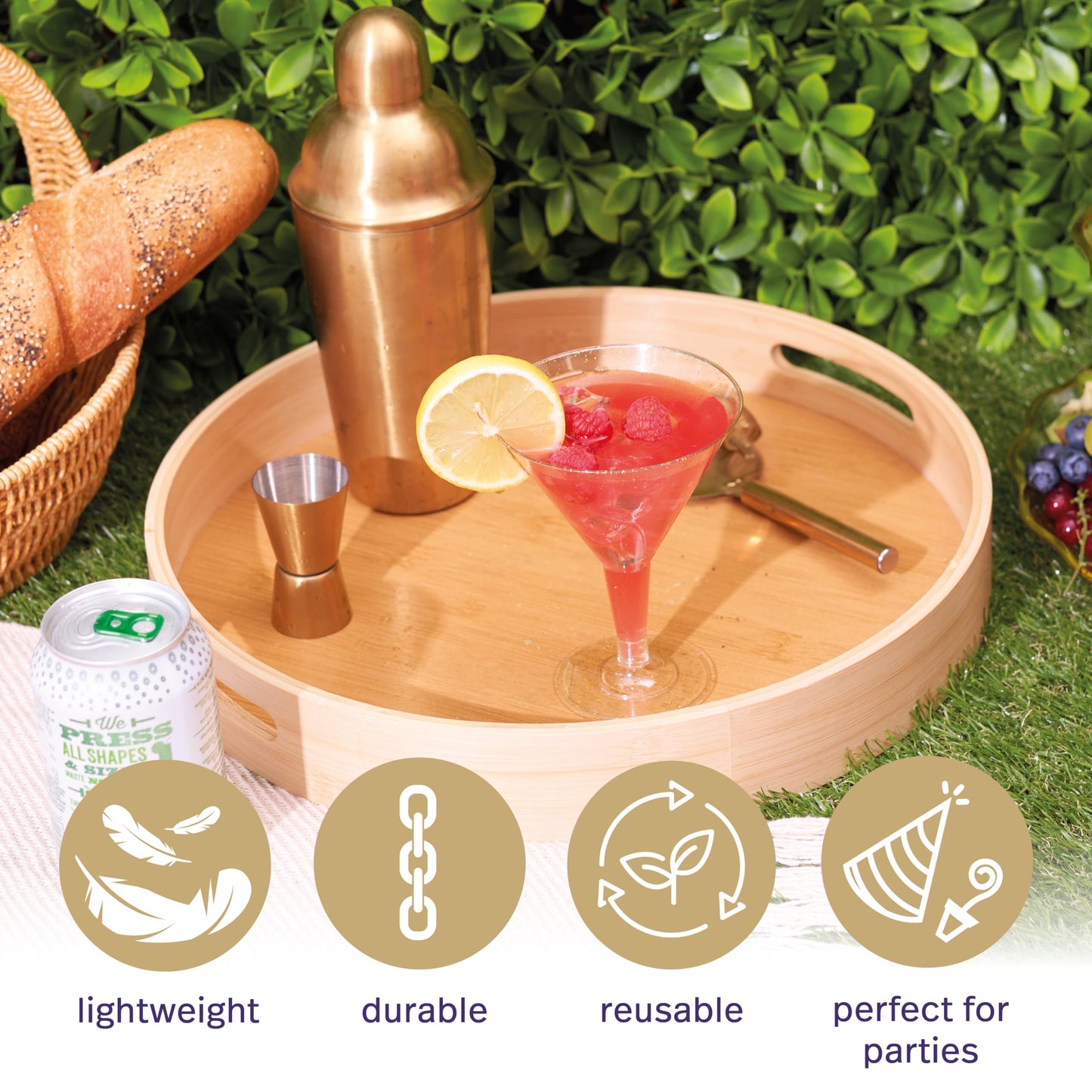 MATANA 48 Plastik Cocktailgläser mit Goldglitter, Martini Gläser Kunststoff, 210ml - Mehrweg Plastikbecher - Margarita Gläser, Cocktail Becher für Partys, Geburtstagen, Hochzeiten