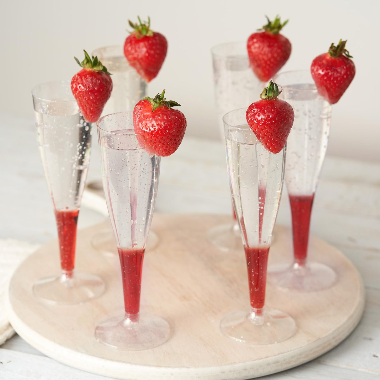 MATANA 48 Premium Sektgläser Plastik mit Silberglitter, 133ml - Sektgläser Kunststoff, Sektflöten, Champagner Gläser, Cocktailgläser, Weingläser für Hochzeiten, Partys - Stabil & Mehrweg