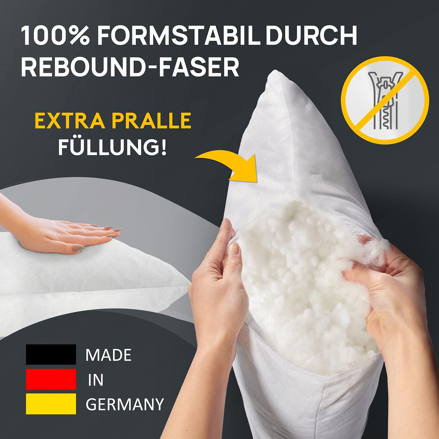 LILENO HOME 4er Set Kissenfüllung 40x40 cm - 40°C waschbares Innenkissen geeignet für Allergiker - Polyester Kisseninlet als Couchkissen, Sofa Kissen, Cocktailkissen und Kopfkissen
