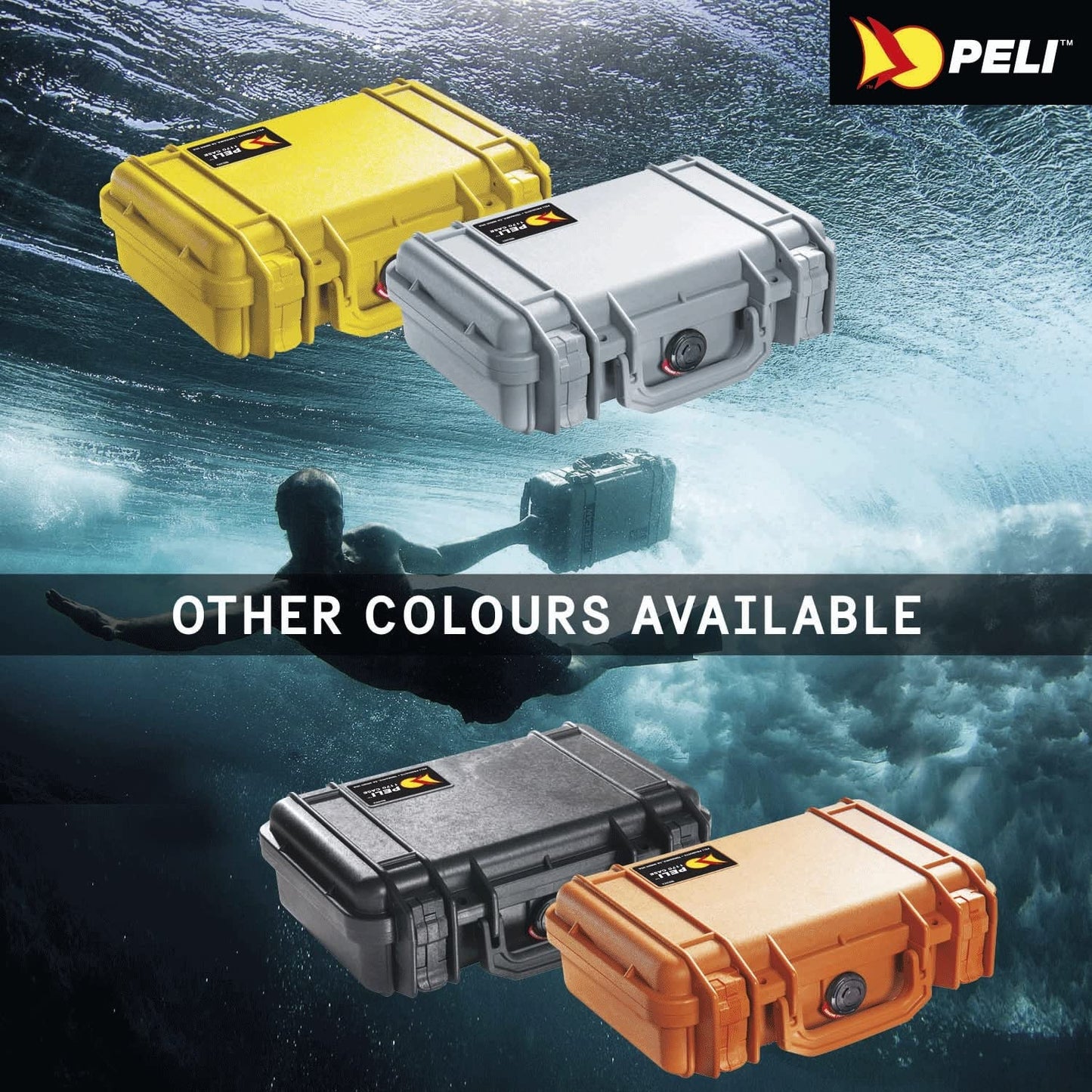 PELI Protector 1170 Schutzkoffer für Sicheren Transport von Kameraausrüstung, IP67 Wasserdicht, 3L Volumen, Mit Schaumstoffeinlage (Anpassbar), Orange