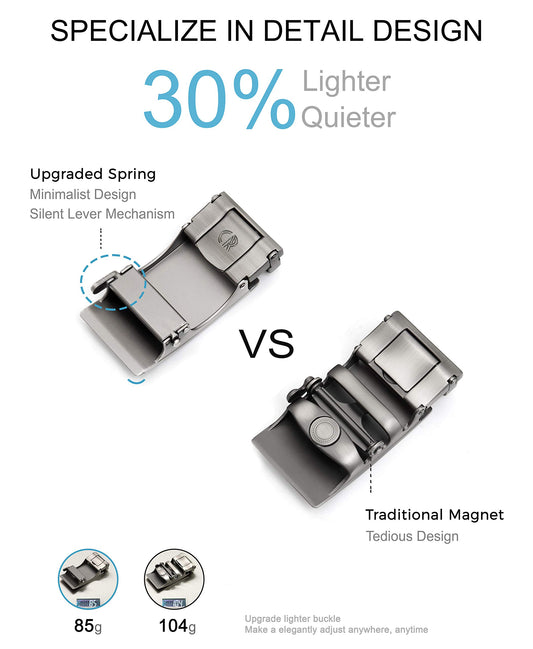 CHAOREN Gürtel Herren, Automatik Ledergürtel Herren Ratsche für Herren Business Anzug, 35mm Gürtel ohne Löcher, Größe Angepasst