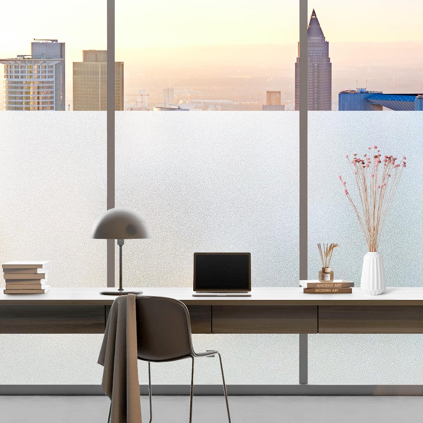 Lifetree Fensterfolie Blickdicht: Milchglasfolie Selbstklebend Fenster Sichtschutzfolie Blickdicht Anti-UV Statische Privatsphäre Haftend Glasfolie ohne Kleber Matt für Zuhause Büro 44.5 x 200cm