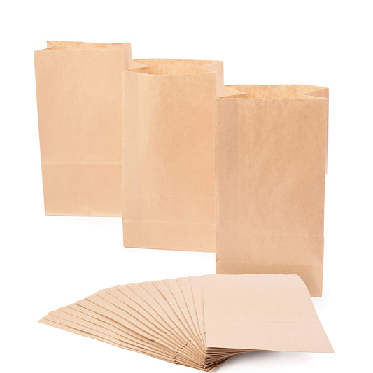 MATANA 100 Braune Papiertüten Kraftpapier, 24x13x8cm - Adventskalender, Geschenktüten, Partytüten, Kekstüten, Plätzchentüten, Süßigkeiten - Stabil