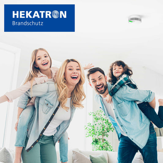 Hekatron Genius Plus – Rauchmelder 10 Jahre Batterie – Testsieger Stiftung Warentest – made in Germany – inkl. 1x Klebepad – App-unterstützt – Feuermelder – mehrsprachig – 1 Stück