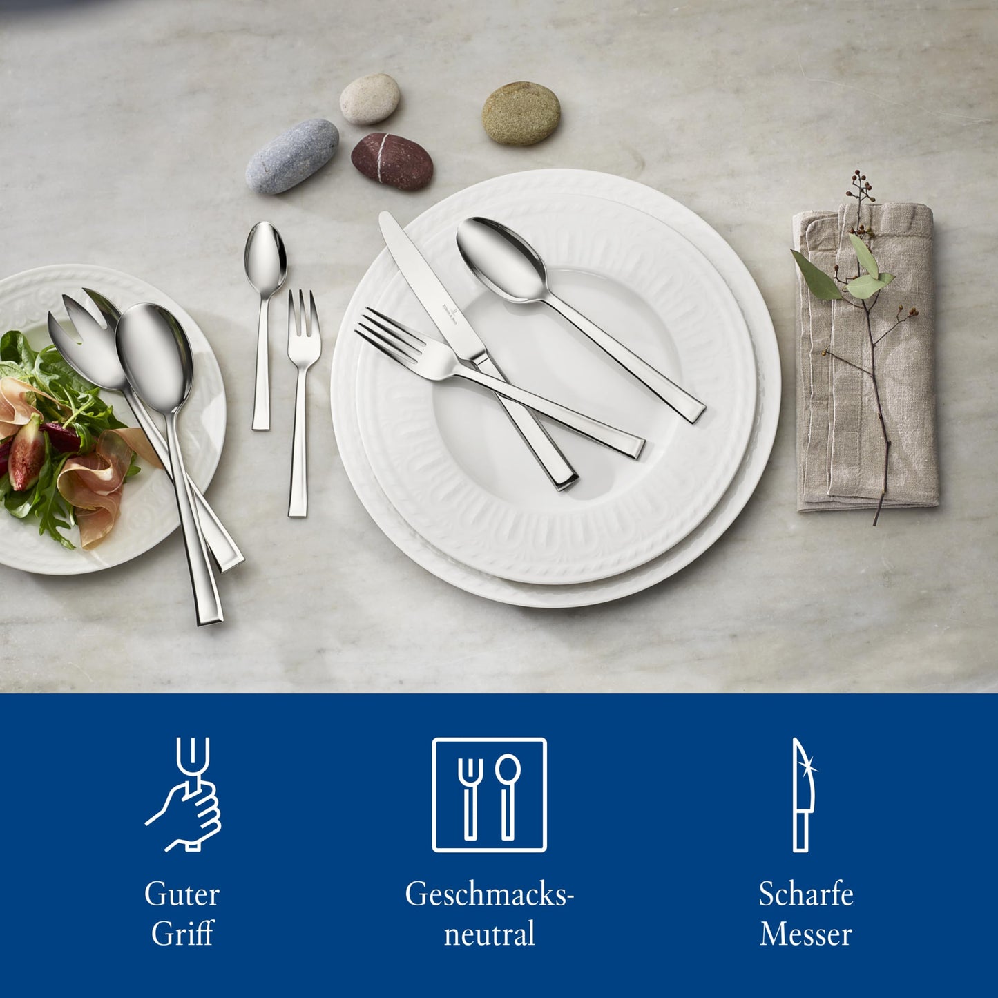 Villeroy & Boch – Victor Tafelbesteck 30 Teilig, Besteckset Für 6 Personen, Spülmaschinenfest, Rostfrei, Messer, Gabel, Löffel, Essbesteck Set, Besteck Aus Edelstahl