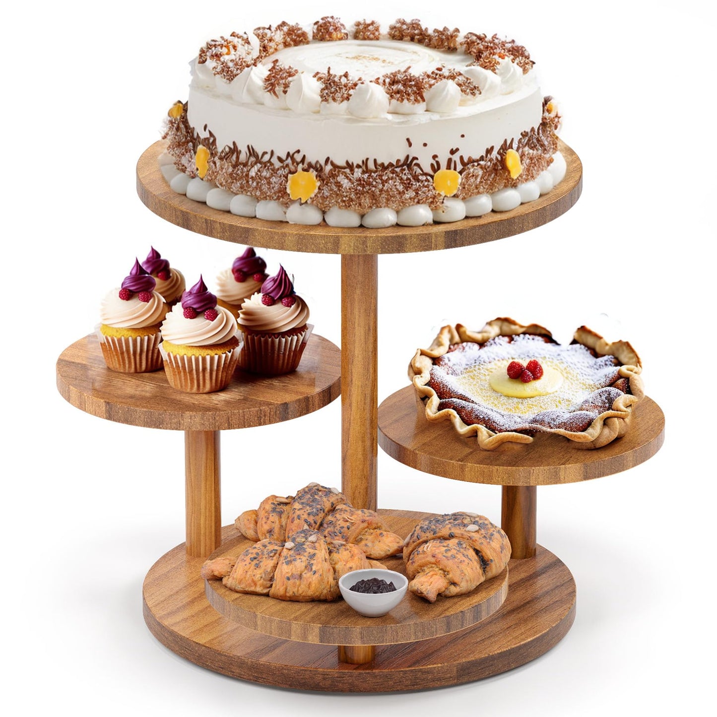 HURZMORO Etagere 4 Etagen für 50 Cupcakes, Ständer für Desserts, Kuchen, Donuts,Obst Etagere und Brezelständer für Weihnachten,Hochzeit, Geburtstag