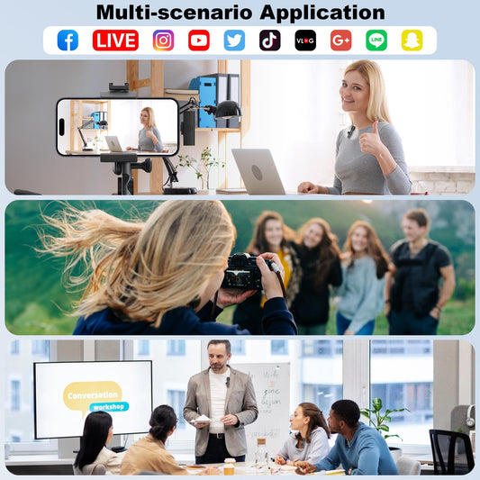 CKOKC Kabelloses Lavalier Mikrofon für iPhone - Android Kamera Computer, Mini Mikrofon für Live-Streaming, Videoaufnahmen, Interviews im Freien oder Innenbereich, YouTube, TikTok, Vlog