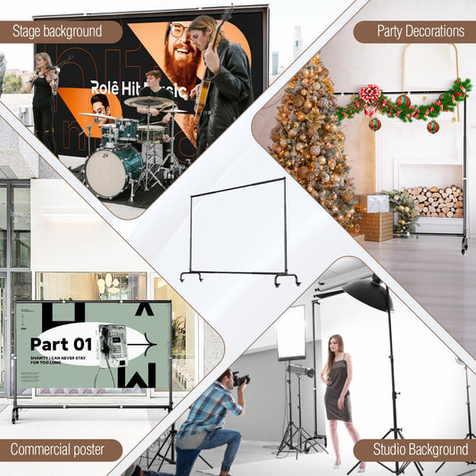 EMART Foto Hintergrund Ständer mit Rädern, 3x2,3m Verstellbarer Fotohintergrund Ständer, Foto Hintergrundsystem für Fotostudio Porträt Produktfotografie Studiofotografie