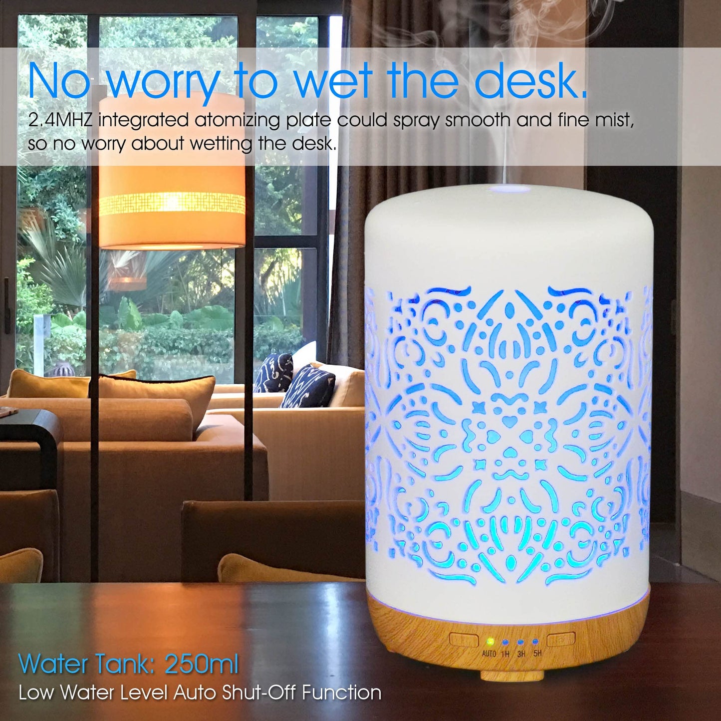 Earnest Living Smart WiFi Diffusor für ätherische Öle Keramik diffusor 250 ml mit Alexa Google Home App Telefonsteuerung LED und automatischer Abschaltung Büro-Luftbefeuchter Aromatherapie Weiß