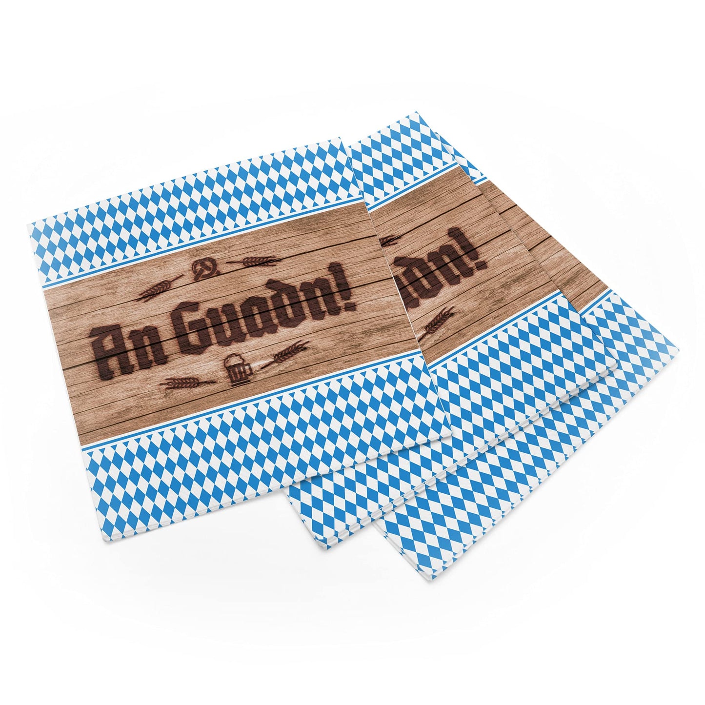 itenga Servietten bayrisch blau weiß Schee dass'd do bist/An Guadn 30 x 30cm 3-lagig 20 Stück für Oktoberfest Grillfeste und andere Feiern